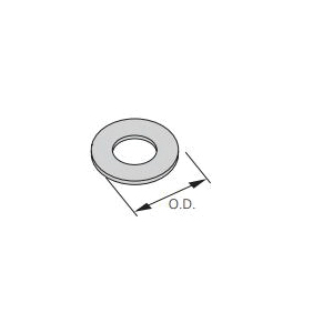 B-Line FW 3/8 ZN Flat Washer, 3/8 in Trade, 1 in Outside Dia, Stainless Steel, Zinc-Plated