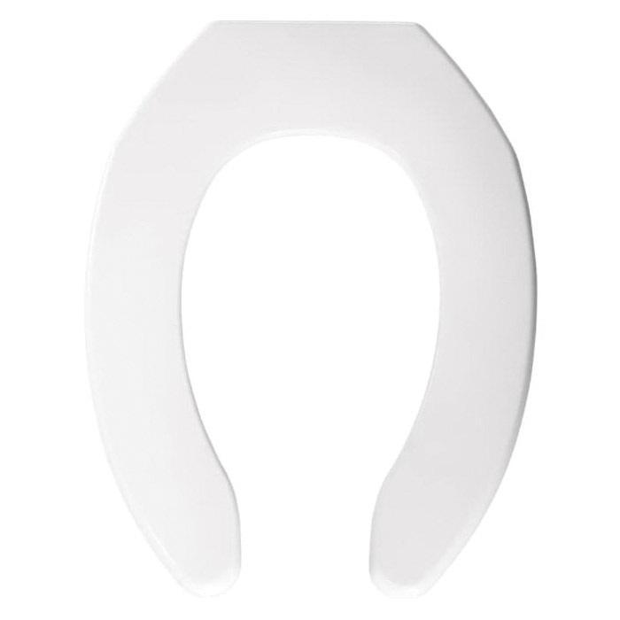 Bemis® 1055SSC 000 Open Front Toilet Seat, Elongated, Plastic, White, 1-1/2 in H x 14-7/16 in W x 18-1/16 in D thumbnail 3