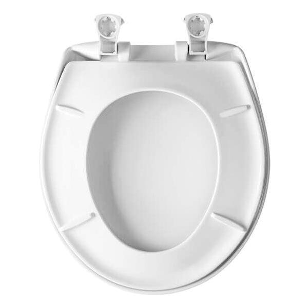 Bemis® Classic Colors® 200SLOWT 020 Toilet Seat, Yes, Round, Plastic, Crane White, Residential