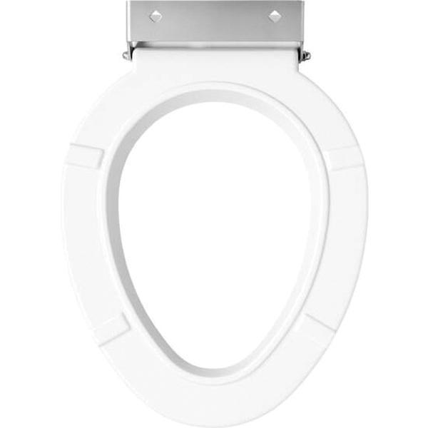 Bemis® 4LET 000 Heavy-Duty Toilet Seat, Elongated, Plastic, White, 2-15/16 in H x 14-1/2 in W x 19-1/2 in D