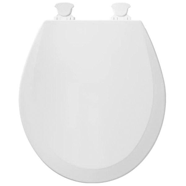 Bemis® 500EC 000 Closed Front Toilet Seat With Cover, Yes, Round, Wood, White, Enameled, Residential thumbnail 2