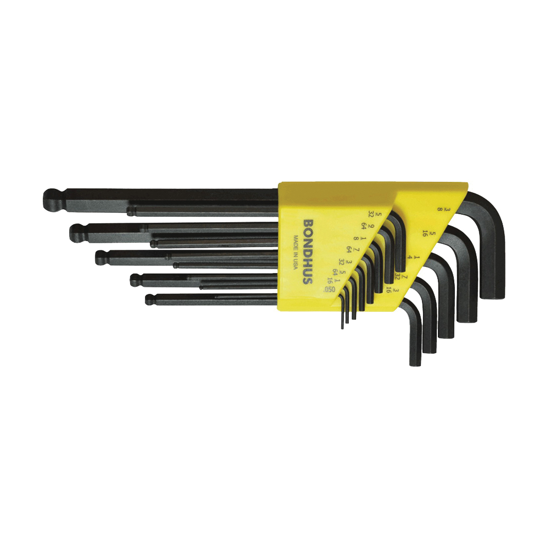 Bondhus 10936 Long Hex Wrench Set, System of Measurement: Imperial, L Key, Protanium® Steel, ProGuard™, 12-Piece