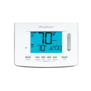 Braeburn® Premier 5025 Universal Programmable Thermostat, 18 to 30 VAC, 3 VDC, 5 A, 4-Stage