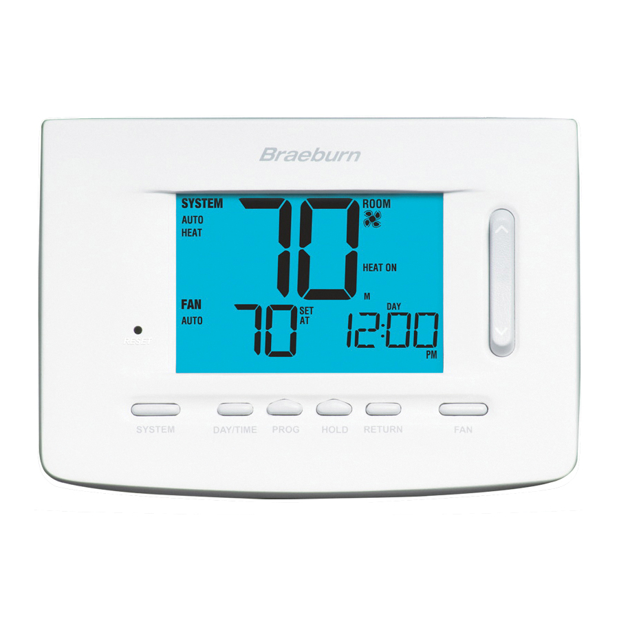 Braeburn® Premier B-5020 Programmable Thermostat, 24 VAC, 7-Day/5-2 Programmable/Non-Programmable Programmability