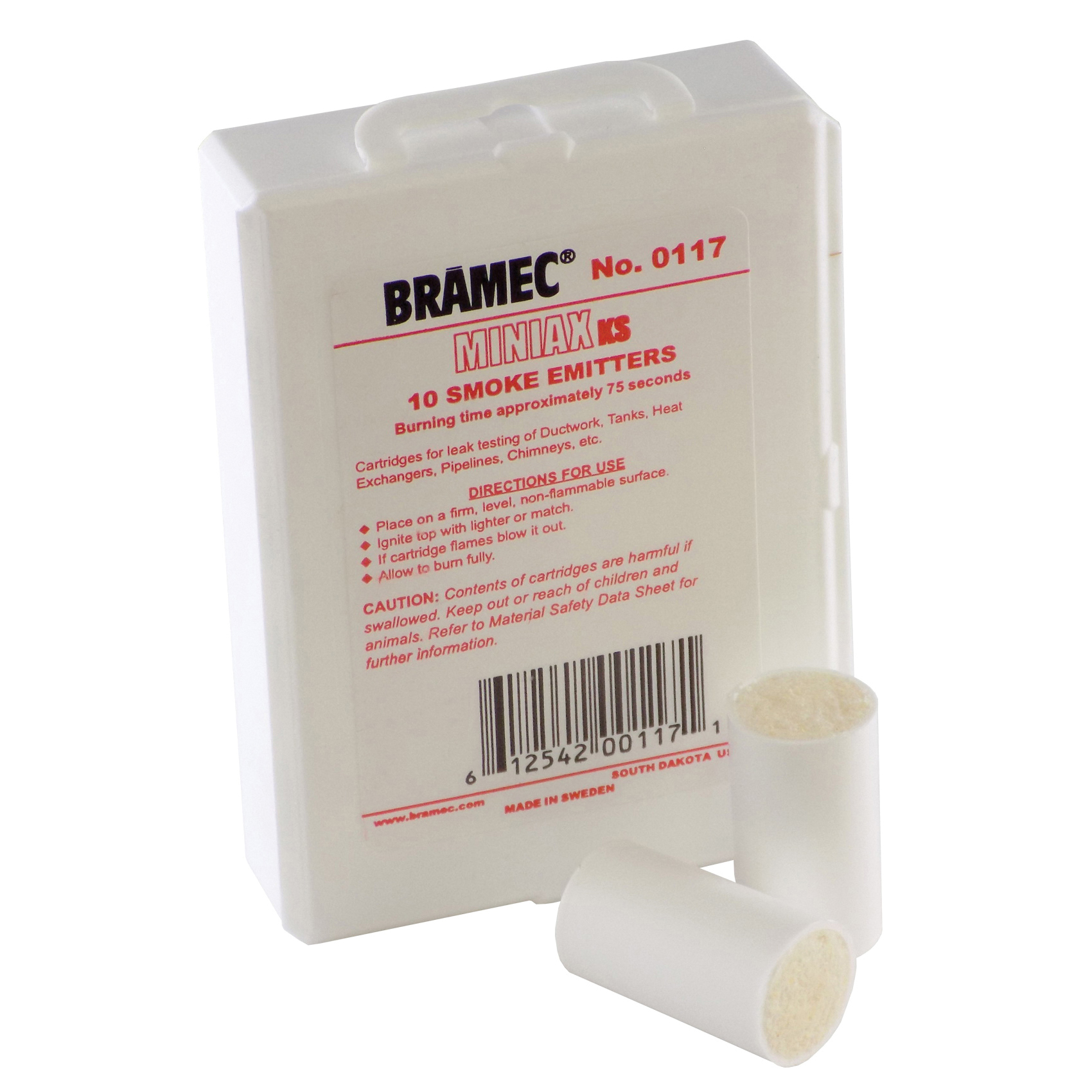 BRAMEC® 0117 Smoke Emitter, 75 s Burn Time, 600 cu-ft Volume, 9-1/2 in L