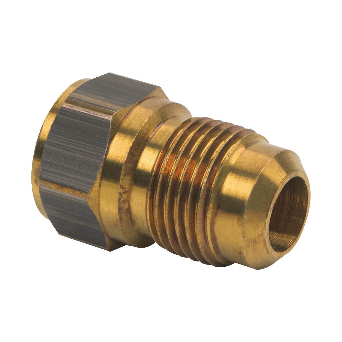 Brass Craft 46 Brass Reducing Adapter, 1/2 inch OD x 3/8 inch, Flare x FIP
