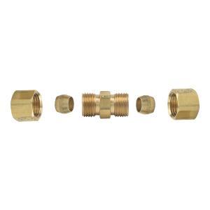 BrassCraft® 62X Series 62-4X Compression Union, 1/4 in OD Tube x 1/4 in OD Tube, Brass, Rough thumbnail 2
