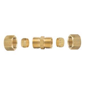 BrassCraft® 62X Series 62-8X Compression Union, 1/2 in OD Tube x 1/2 in OD Tube, Brass, Rough