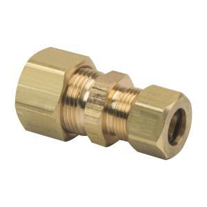 BrassCraft® 62-8-6X Compression Reducing Union, 1/2 in OD Tube x 3/8 in OD Tube, Brass, Rough