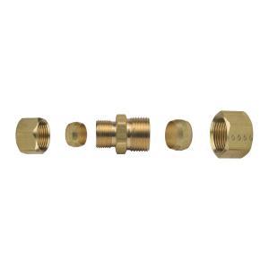 BrassCraft® 62-8-6X Compression Reducing Union, 1/2 in OD Tube x 3/8 in OD Tube, Brass, Rough thumbnail 2