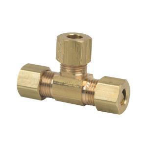 BrassCraft® 64-4X Compression Tee, 1/4 in OD Tube x 1/4 in OD Tube x 1/4 in OD Tube, Brass, Rough thumbnail 2