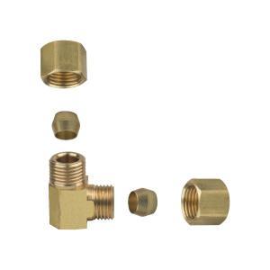BrassCraft® 65-4X Compression Union Elbow, 1/4 in OD Tube x 1/4 in OD Tube, Brass, Rough thumbnail 2