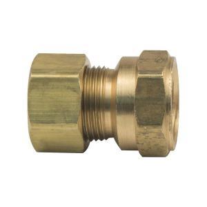 BrassCraft® 66-10-8X Compression Female Reducing Adapter, 5/8 in OD Tube x 1/2 in FIP, Brass, Rough