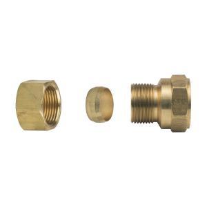 BrassCraft® 66-10-8X Compression Female Reducing Adapter, 5/8 in OD Tube x 1/2 in FIP, Brass, Rough thumbnail 2