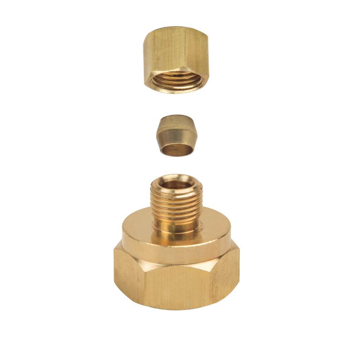 BrassCraft® 66-4-8X Reducing Adapter, 1/4 in Compression x 1/2 in FIP, Brass, Rough