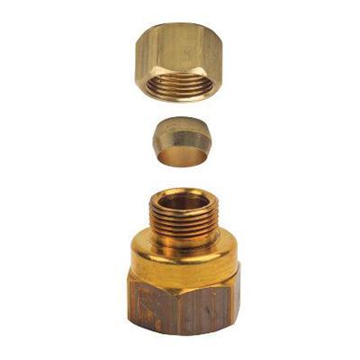 BrassCraft® 66-6-8 Reducing Adapter, 3/8 in Tube x 1/2 in FIP, Brass