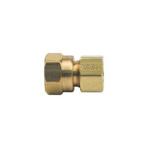 BrassCraft® 66-8-8X Compression Female Adapter, 1/2 in OD Tube x 1/2 in FIP, Brass, Rough