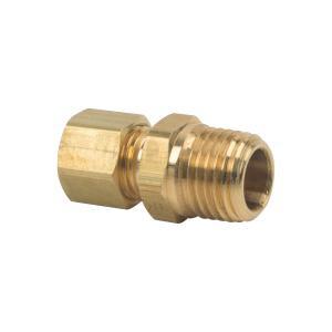 Brass Craft 68 Rough Brass Adapter, 1/4 inch OD x 1/4 inch, Compression x MIP