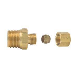 BrassCraft® 68X Series 68-4-6X Compression Male Reducing Adapter, 1/4 in OD Tube x 3/8 in MIP, Brass, Rough thumbnail 2