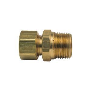 BrassCraft® 68X Series 68-8-8X Compression Male Adapter, 1/2 in OD Tube x 1/2 in MIP, Brass, Rough