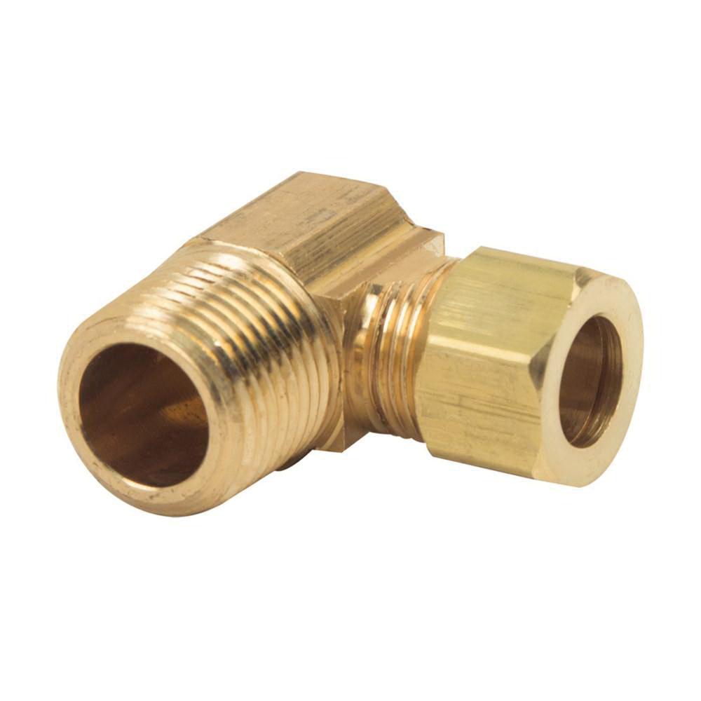 Brass Craft 90 Deg Brass Elbow, 3/8 inch x 3/8 inch, Compression x MIP