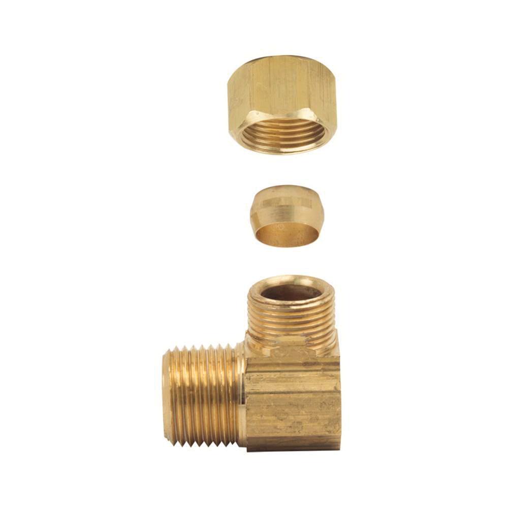 BrassCraft® 69 Series 69-6-6 Compression Elbow, 3/8 in Tube x 3/8 in MIP, Brass thumbnail 2