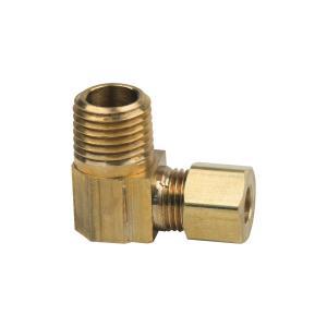 BrassCraft® 69-4-4X Compression Male Elbow, 1/4 in OD Tube x 1/4 in MIP, Brass, Rough thumbnail 2