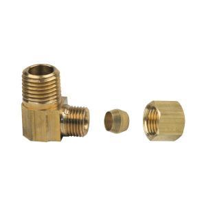 BrassCraft® 69-4-4X Compression Male Elbow, 1/4 in OD Tube x 1/4 in MIP, Brass, Rough