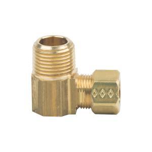 BrassCraft® 69-6-6X Compression Male Elbow, 3/8 in OD Tube x 3/8 in MIP, Brass, Rough thumbnail 2