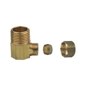 BrassCraft® 69-6-8X Compression Male Reducing Elbow, 3/8 in OD Tube x 1/2 in MIP, Brass, Rough thumbnail 2
