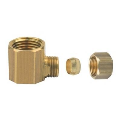 BrassCraft® 70-6-8X Reducing Elbow, 3/8 in Tube x 1/2 in FIP, Brass, Rough