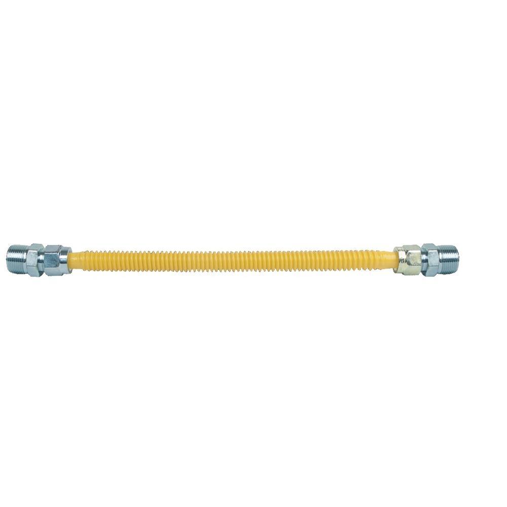 BrassCraft® CSSC Series CSSC11-24 Gas Appliance Connector, 3/4 in, 24 in L, 1/2 in ID, 5/8 in OD, MIP