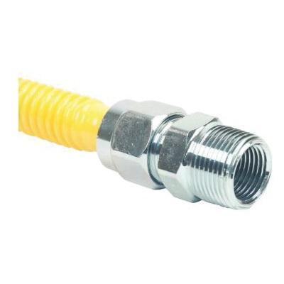 BrassCraft® CSSC Series CSSC14-48 Gas Appliance Connector, 3/4 x 1/2 in, 48 in L, 1/2 in ID, 5/8 in OD, MIP