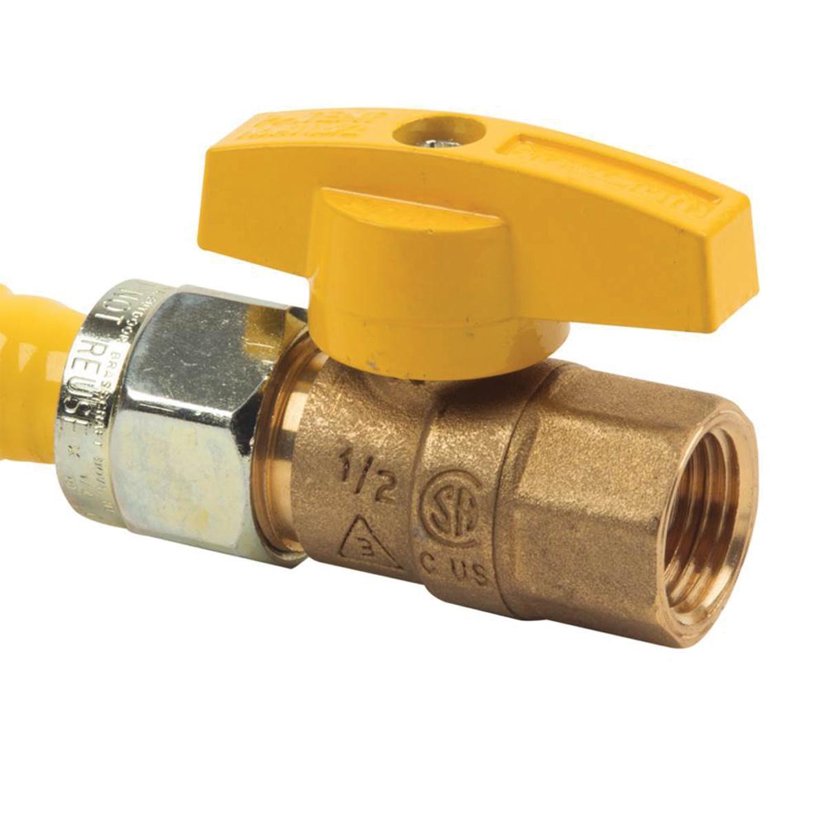 BrassCraft® CSSC Series ProCoat® CSSC4K-18 Gas Connector, 1/2 in, 18 in L, 1/2 in ID, 5/8 in OD, MIP x FIP