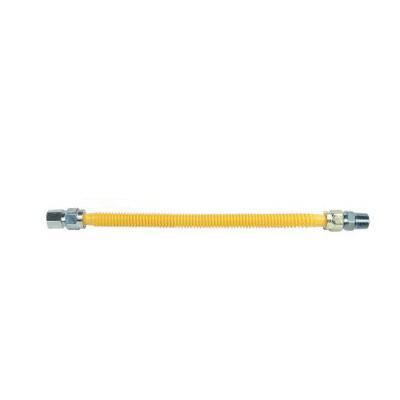 BrassCraft&reg; CSSC54 304L Stainless Steel Gas Connector With Fittings, 1/2 inch FIP x 1/2 inch MIP x 48 inch Length, Polymer Blend Coated