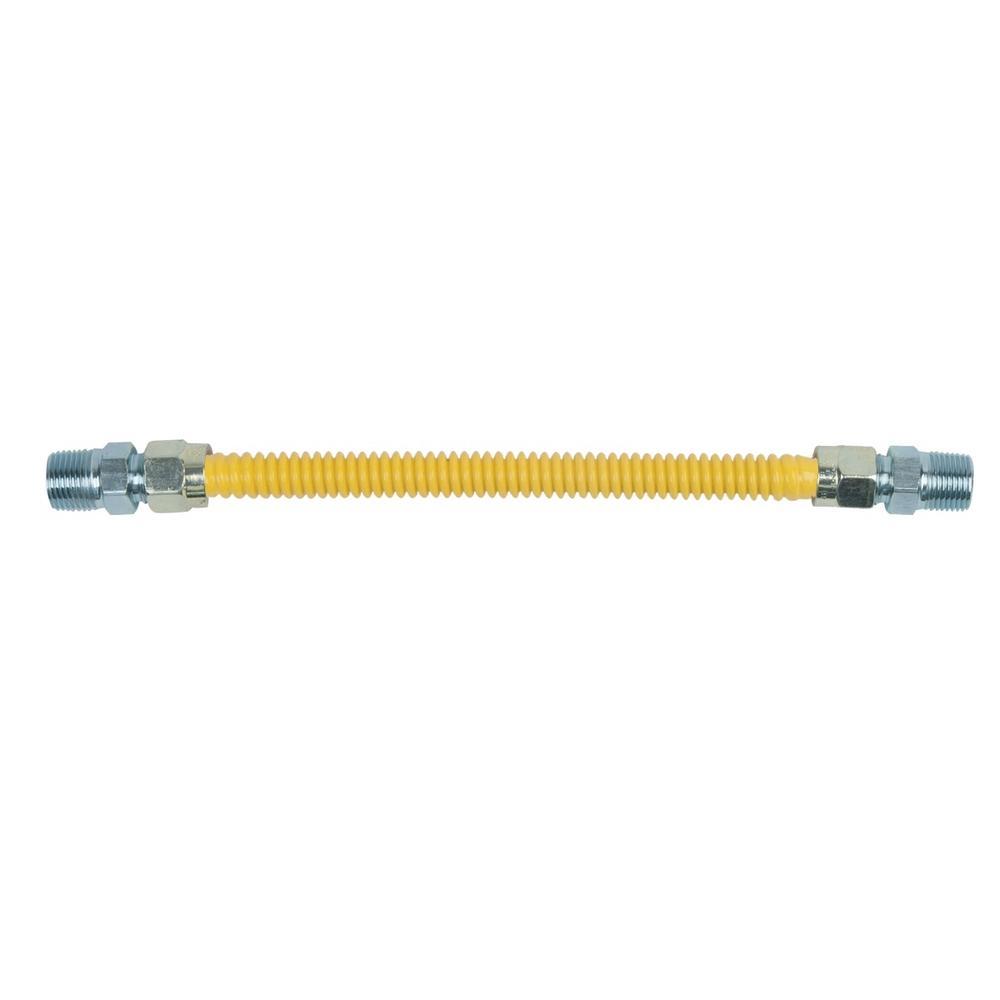 BrassCraft® CSSD Series CSSD44-18 Gas Appliance Connector, 1/2 in, 18 in L, 3/8 in ID, 1/2 in OD, MIP