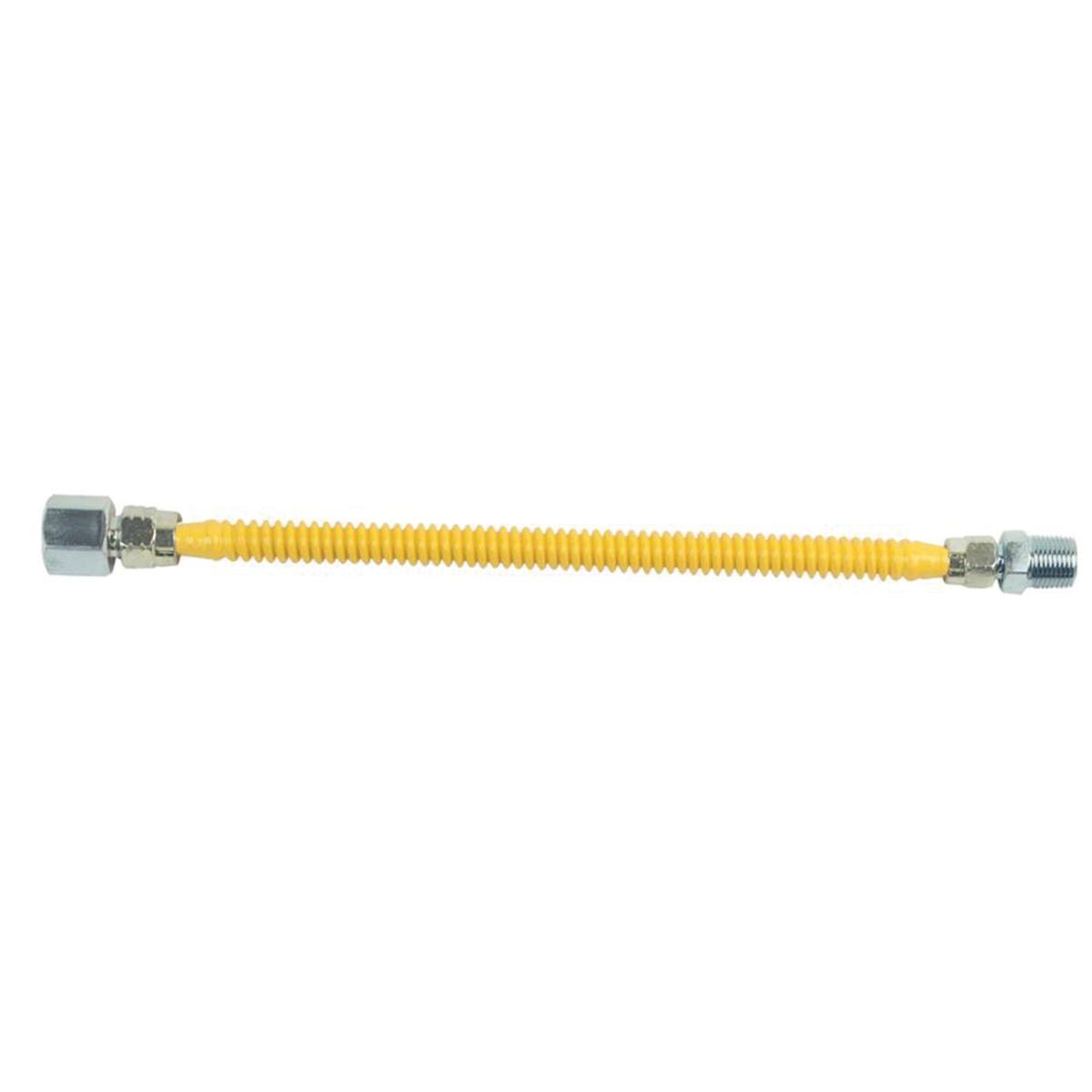 BrassCraft® CSSL Series ProCoat® CSSL54-72 Gas Connector, 1/2 in, 72 in L, 1/4 in ID, 3/8 in OD, FIP x MIP