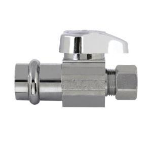BrassCraft® G2CP14X C1 Straight Stop, 1/2 x 3/8 in Nominal, Press x Compression, Quarter-Turn Handle Actuator, 125 psi thumbnail 2