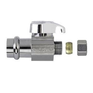 BrassCraft® G2CP14X C1 Straight Stop, 1/2 x 3/8 in Nominal, Press x Compression, Quarter-Turn Handle Actuator, 125 psi thumbnail 4