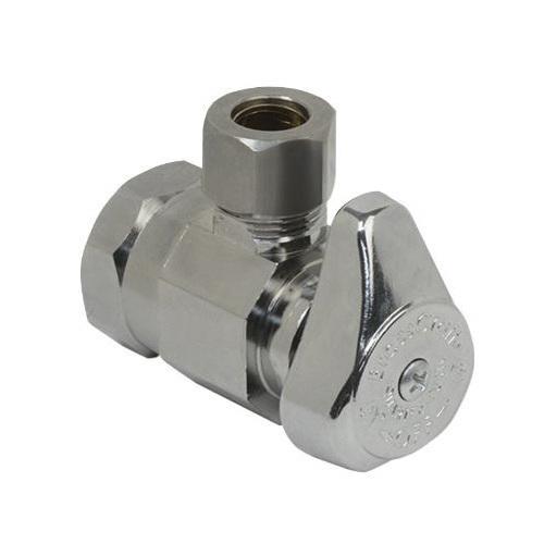 Brass Craft® G2R17 Lead-Free Brass Angle Stop, 1/2 inch x 3/8 inch OD, FIP x Compression, Chrome Plated
