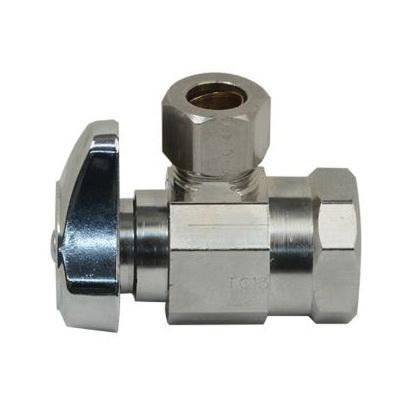 BrassCraft® G2R17X C Quarter-Turn Angle Stop, 1/2 x 3/8 in Nominal, FIP x Compression, 125 psi, Brass Body thumbnail 3