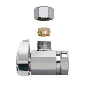 BrassCraft® G2R17X C Quarter-Turn Angle Stop, 1/2 x 3/8 in Nominal, FIP x Compression, 125 psi, Brass Body