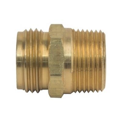 BrassCraft® HU22-12-12TP Garden Hose Adapter, 3/4 in Male Hose Threaded x 3/4 in MIP, Brass, Rough