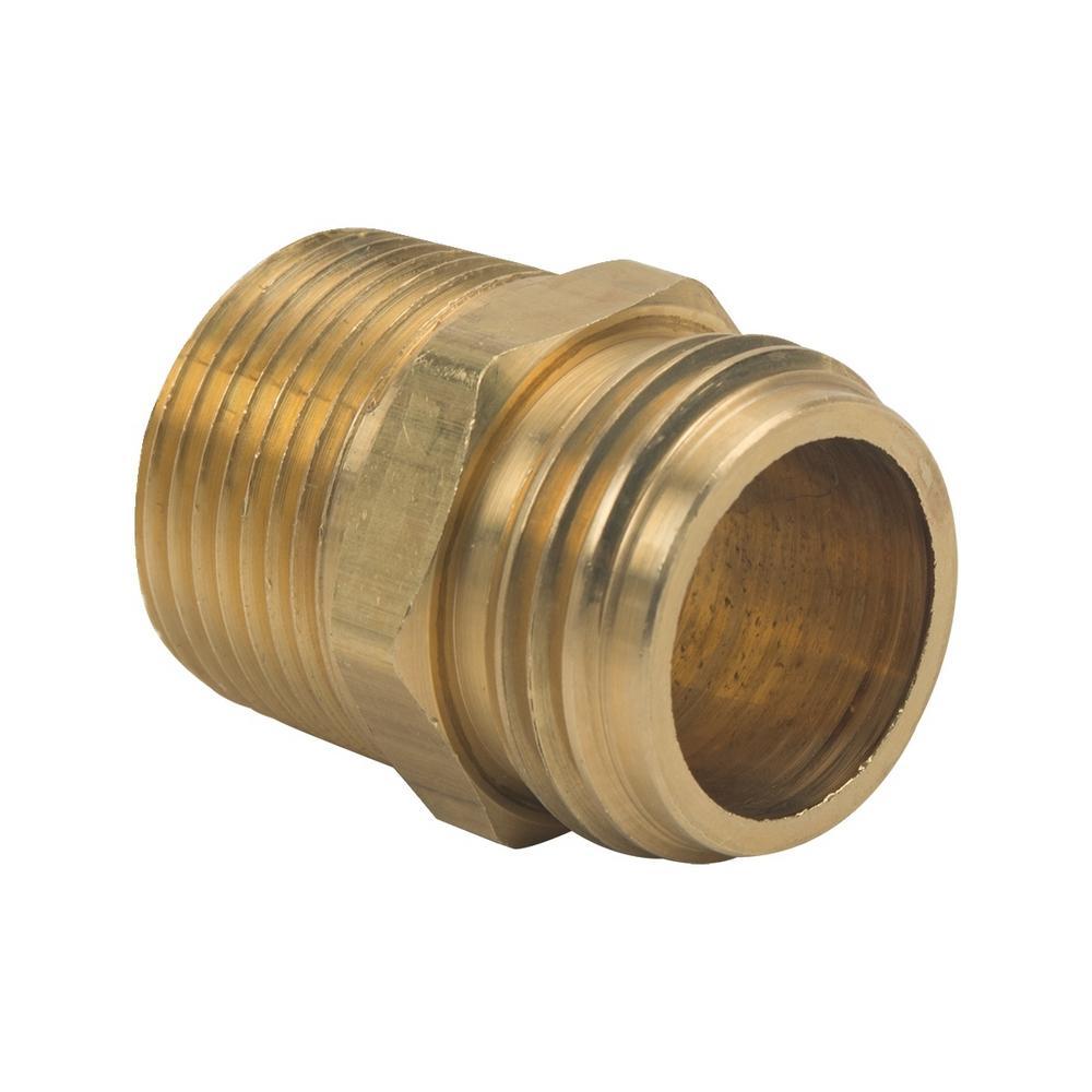 Brass Craft HU22-12-12X Compliant Brass Rough No-Lead Hose Adaptor, 3/4 inch MIP x 3/4 inch Male Hose; 25/Pack
