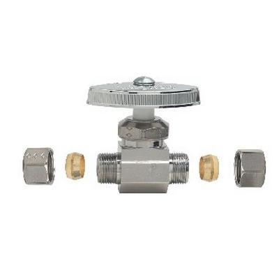BrassCraft® OCR11X C Multi-Turn Straight Stop, 1/4 x 3/8 in Nominal, Compression x Compression, Handle Actuator