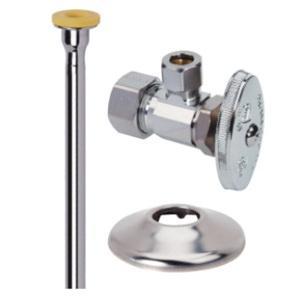 Brass Craft OCR1912DLX C Copper Tube Toilet Multi-Turn Supply Kit, Chrome-Plated, 1/2 inch x 3/8 inch x 11-1/2 inch, Nom Compression x Compression Stop