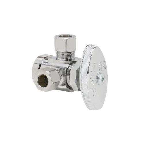 Brass Craft R1701LRX C1 Compliant Brass Multi-Turn Dual Outlet Stop, 1/2 inch x 3/8 inch x 3/8 inch, FIP x OD Compression x OD Compression