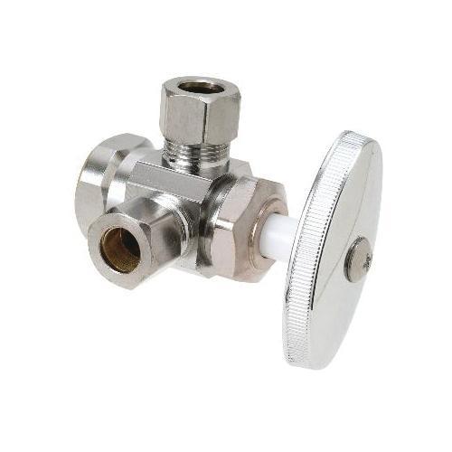 BrassCraft® R1701LRX C1 Dual Outlet Stop, 1/2 x 3/8 x 3/8 in Nominal, FIP x Compression x Compression, 125 psi