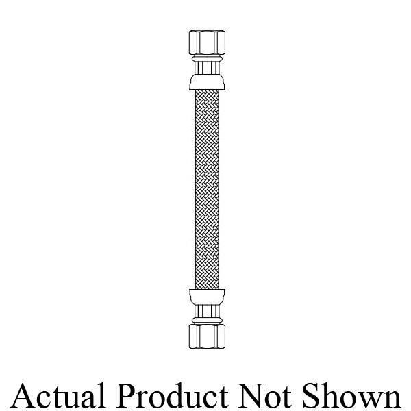 Brass Craft S1-72DW12 F S1 Flexible Braided Dishwasher Water Connector With Garden Hose Elbow, 3/8 inch x 3/8 inch, 72 inch L