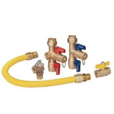 Brass Craft TK30RB21-24G3X Tankless Installation/Service Valve Kit, 3/4 inch x 3/4 inch, IPS x IPS, Complaint Brass